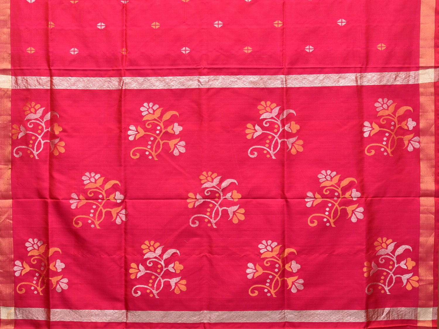 Pink Uppada Silk Handloom Saree with Floral Big Buta Pallu Design u2058