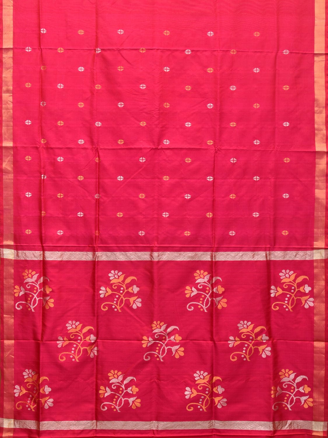 Pink Uppada Silk Handloom Saree with Floral Big Buta Pallu Design u2058