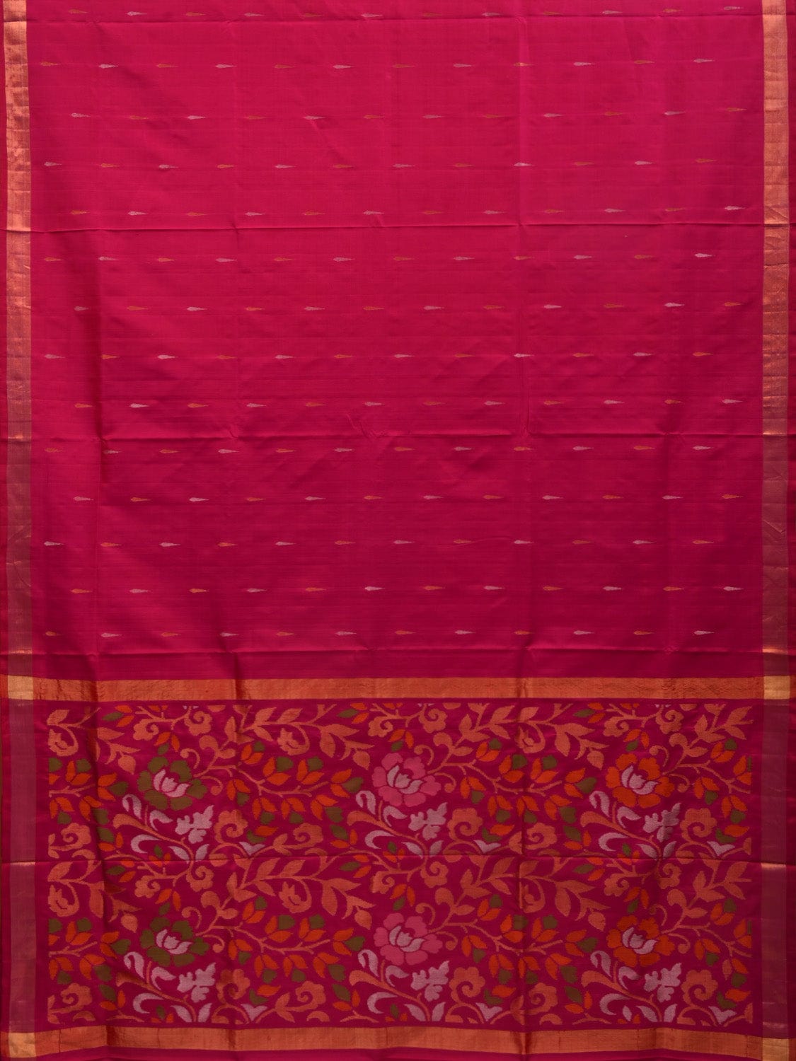 Pink Uppada Silk Handloom Saree with Floral Pallu Design u1894