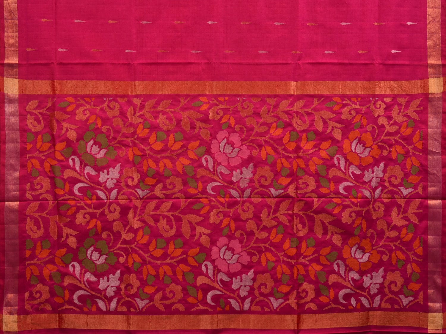 Pink Uppada Silk Handloom Saree with Floral Pallu Design u1894