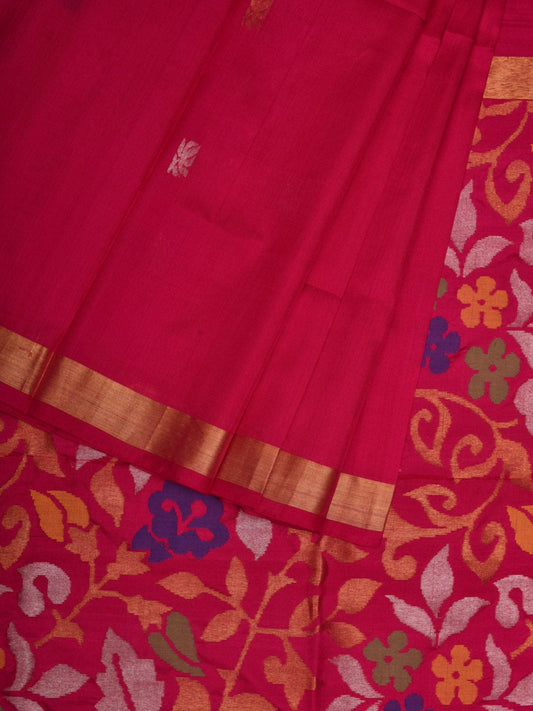 Pink Uppada Silk Handloom Saree with Floral Pallu Design u1900