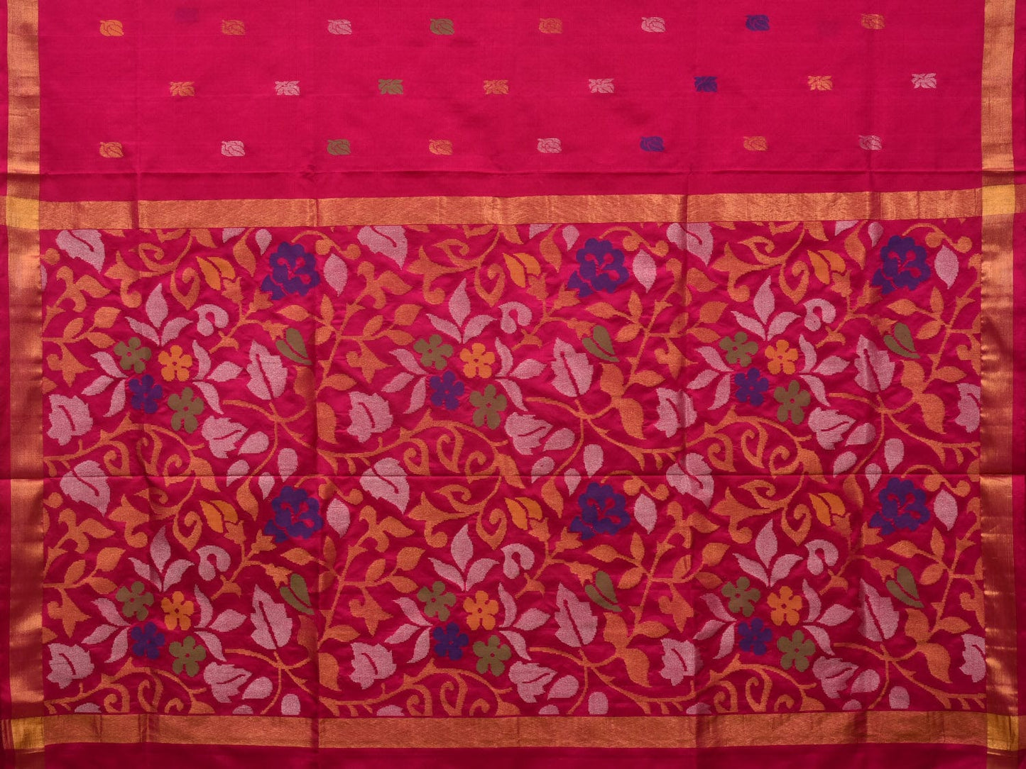 Pink Uppada Silk Handloom Saree with Floral Pallu Design u1900