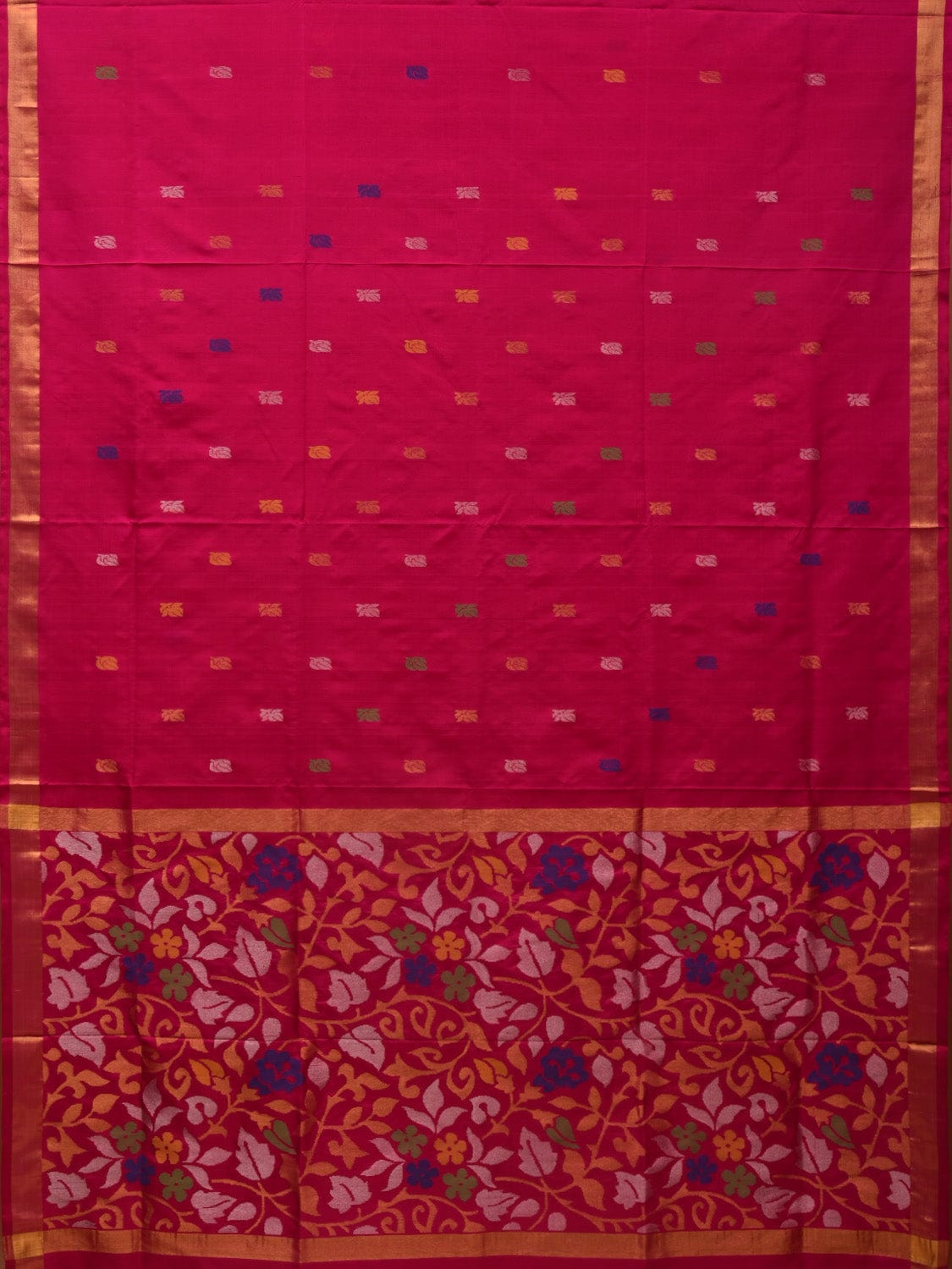 Pink Uppada Silk Handloom Saree with Floral Pallu Design u1900