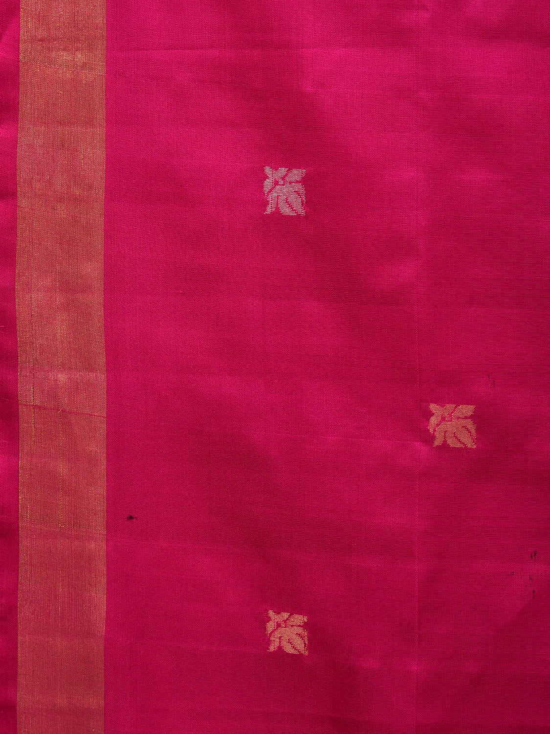Pink Uppada Silk Handloom Saree with Floral Pallu Design u1958