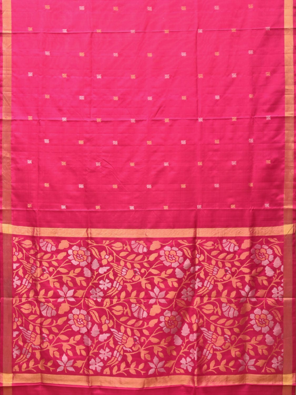 Pink Uppada Silk Handloom Saree with Floral Pallu Design u2019