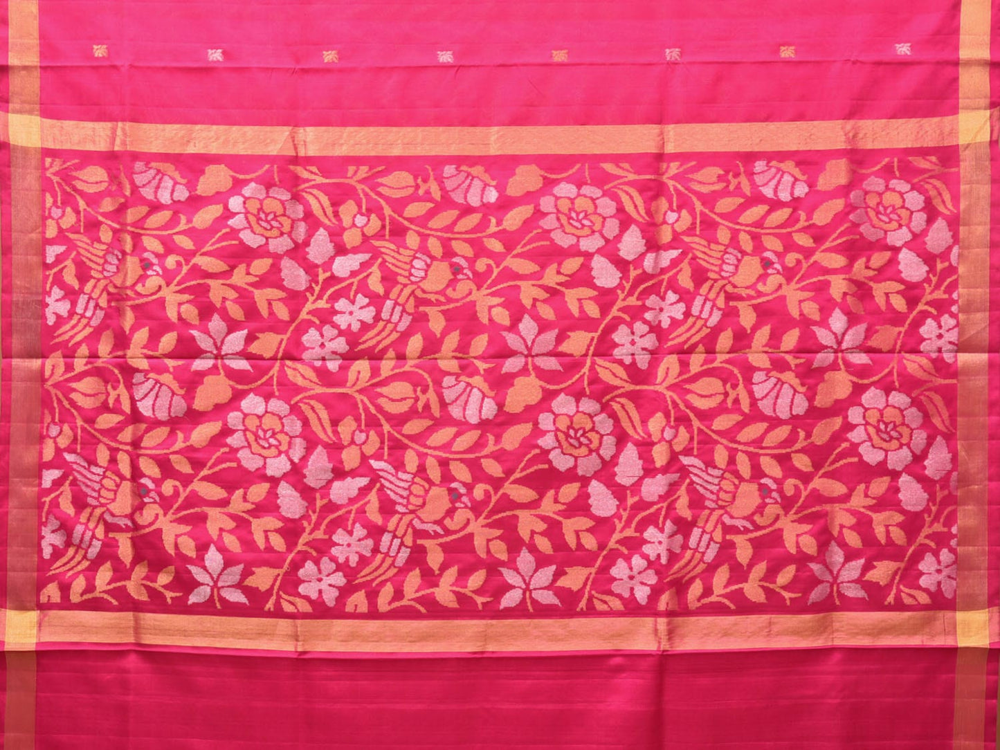 Pink Uppada Silk Handloom Saree with Floral Pallu Design u2019