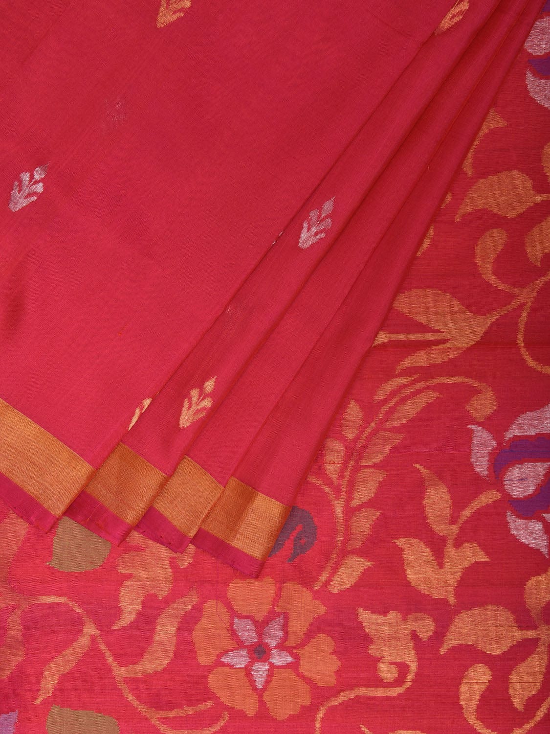 Pink Uppada Silk Handloom Saree with Floral Pallu Design u2345