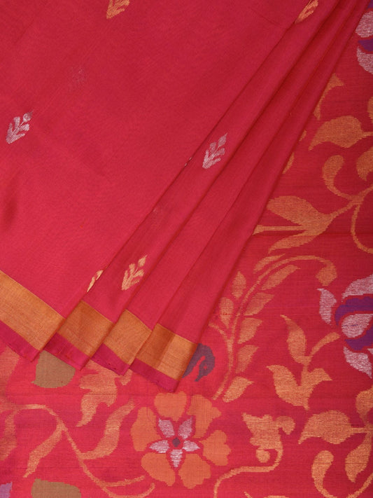 Pink Uppada Silk Handloom Saree with Floral Pallu Design u2345