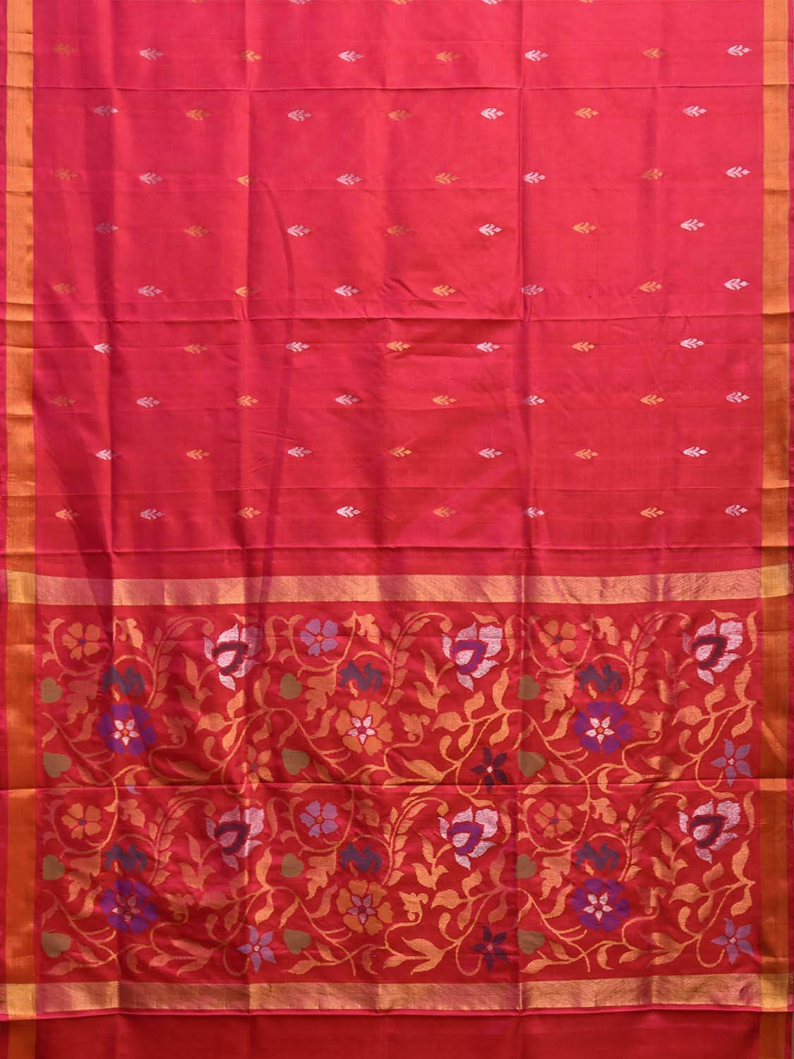 Pink Uppada Silk Handloom Saree with Floral Pallu Design u2345