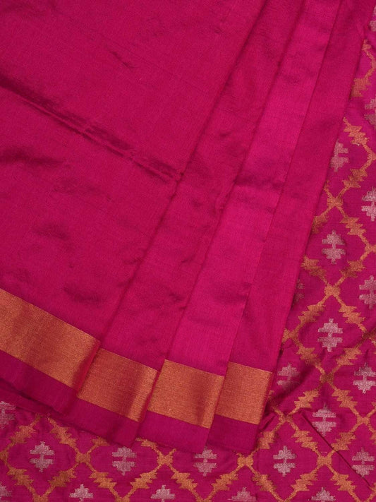 Pink Uppada Silk Handloom Saree with Jamdani Pallu Design u1822