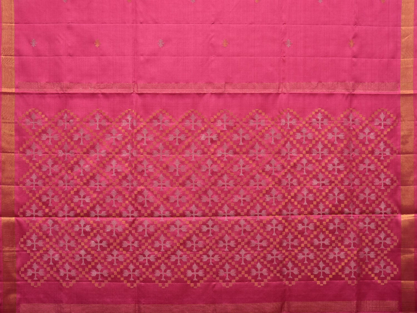 Pink Uppada Silk Handloom Saree with Jamdani Pallu Design u1952
