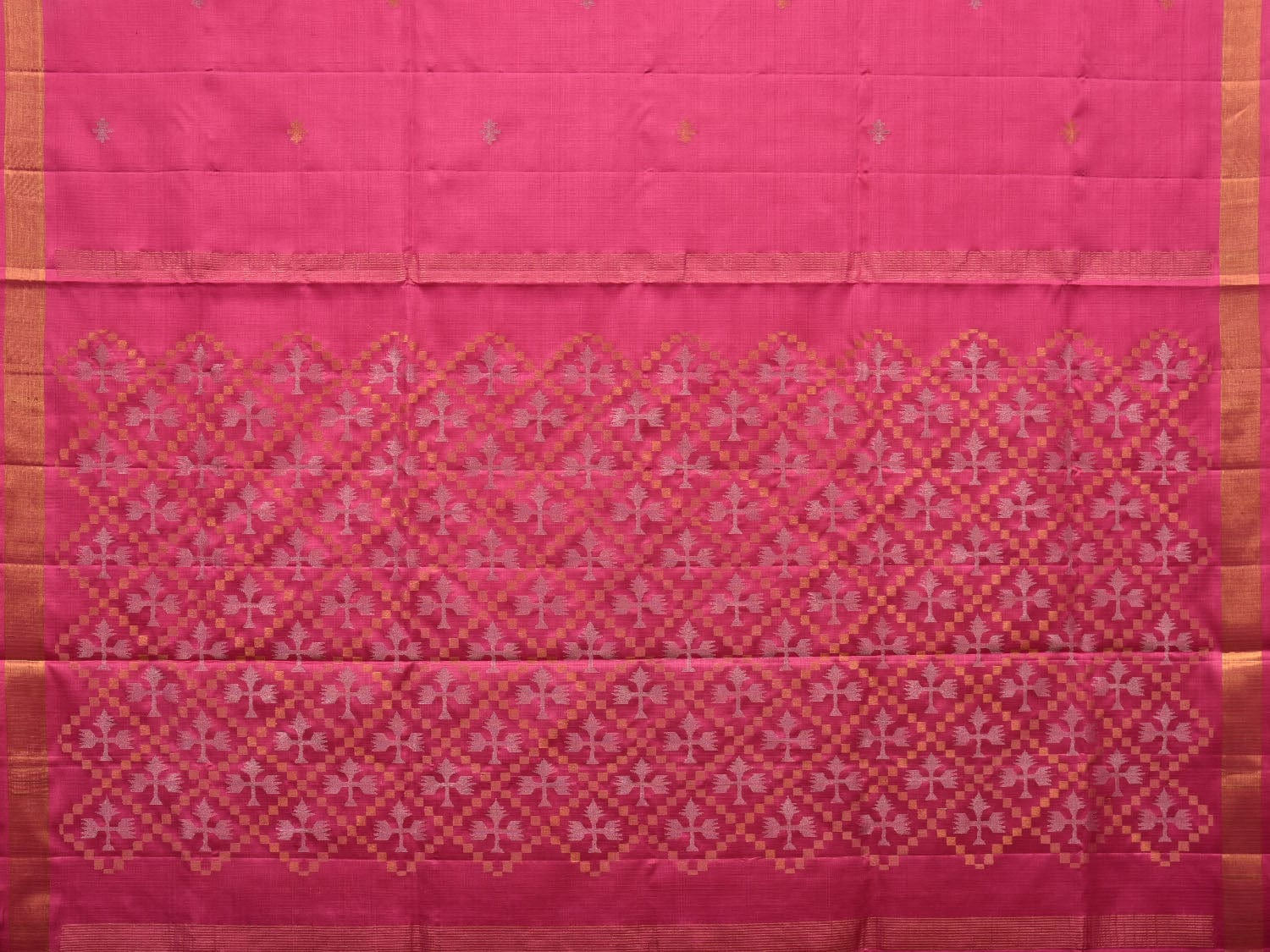 Pink Uppada Silk Handloom Saree with Jamdani Pallu Design u1952