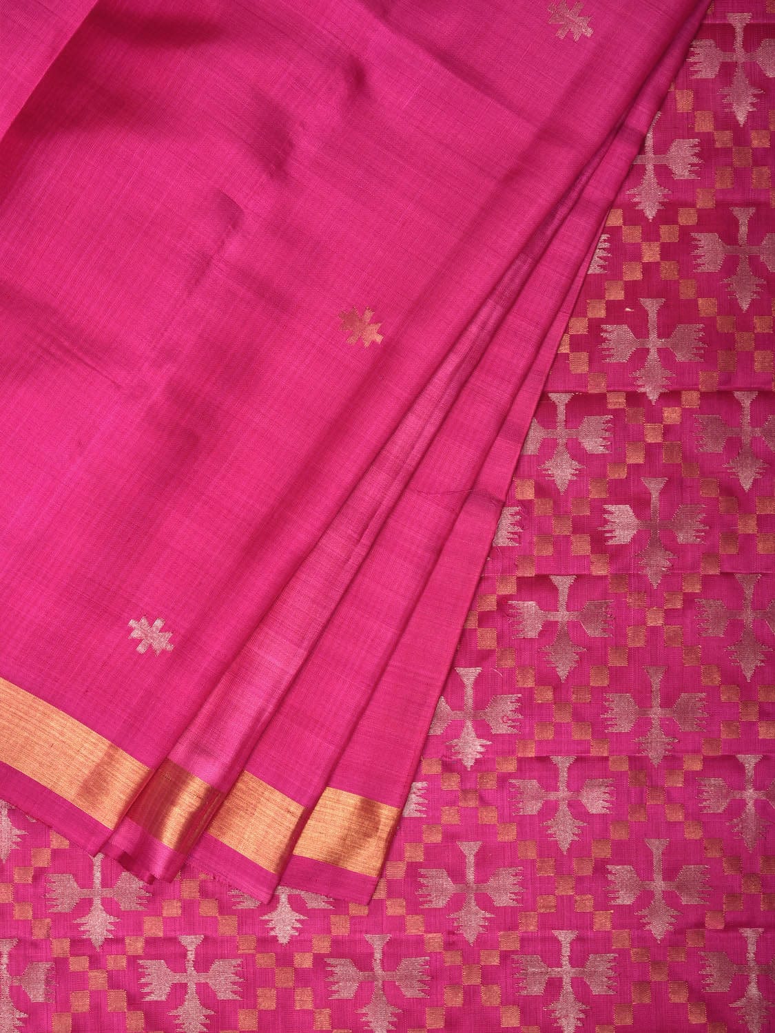 Pink Uppada Silk Handloom Saree with Jamdani Pallu Design u1963