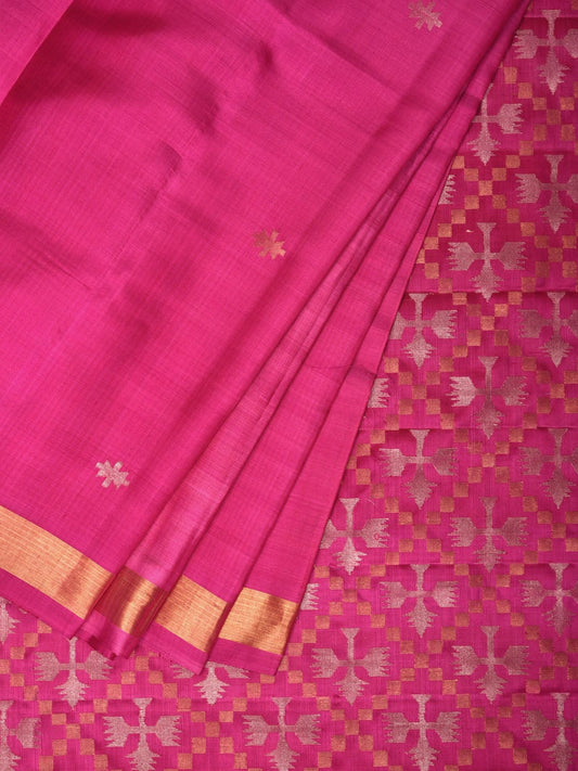 Pink Uppada Silk Handloom Saree with Jamdani Pallu Design u1963