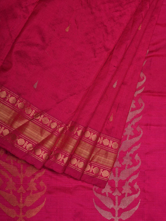 Pink Uppada Silk Handloom Saree with Karpur Pallu Design u1861