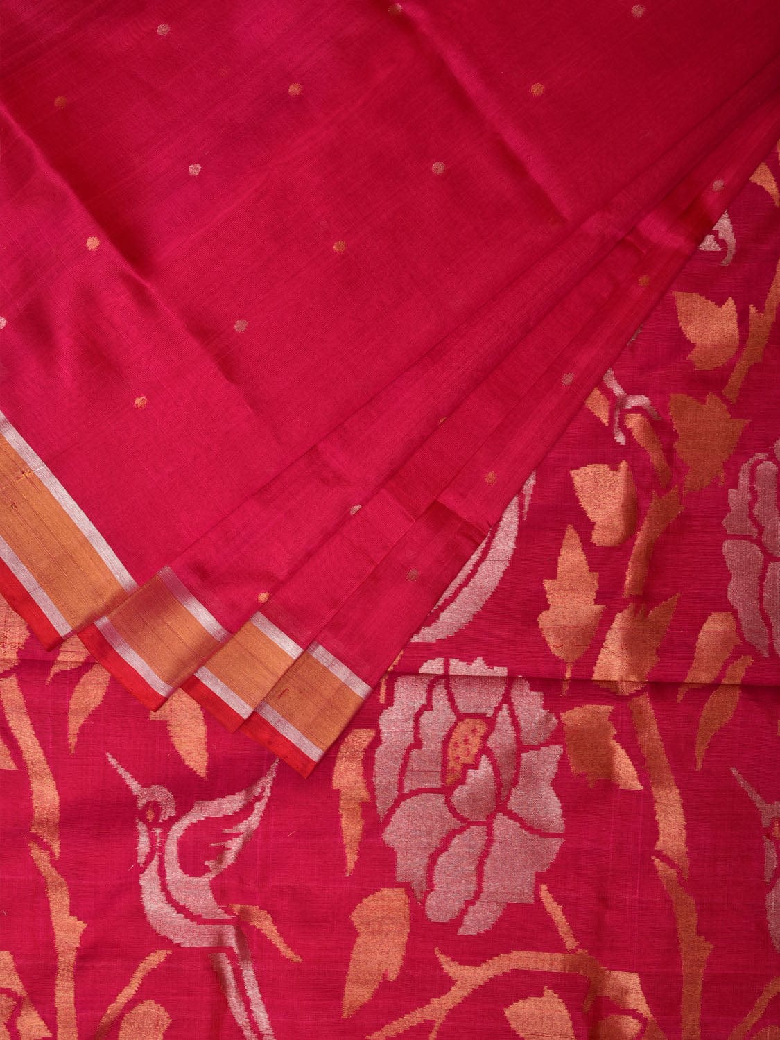 Pink Uppada Silk Handloom Saree with Parrots Pallu Design u1987