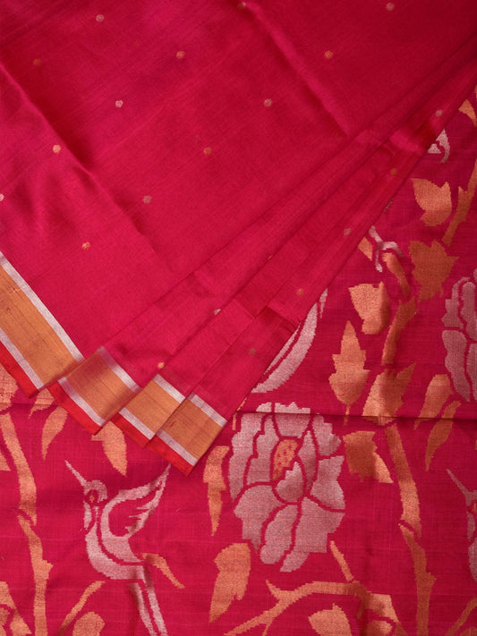 Pink Uppada Silk Handloom Saree with Parrots Pallu Design u1987