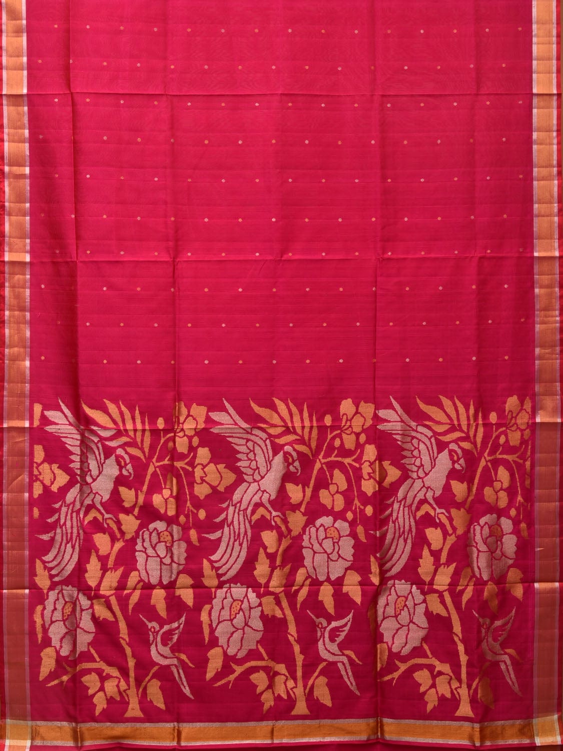 Pink Uppada Silk Handloom Saree with Parrots Pallu Design u1987