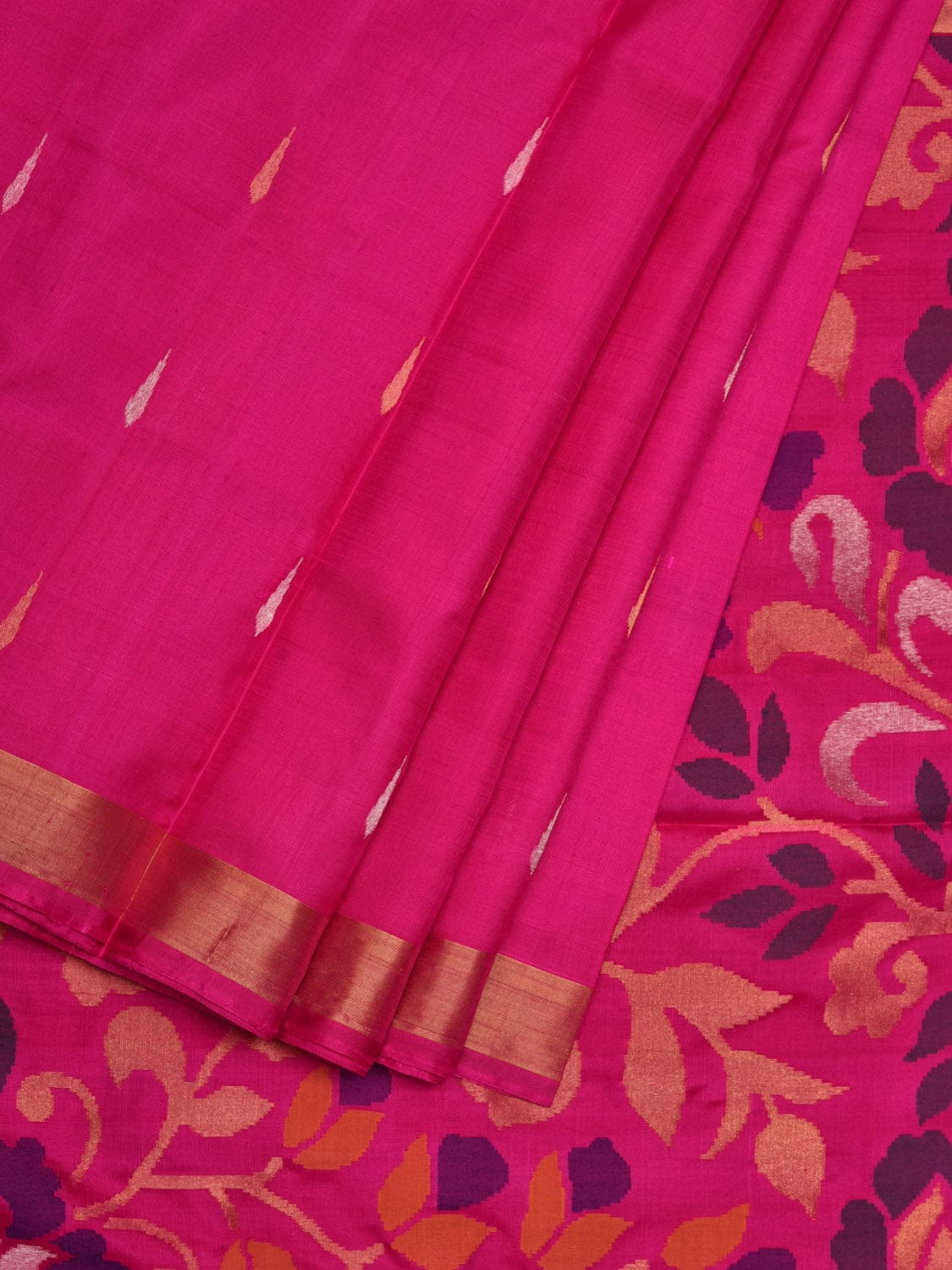 Pink Uppada Silk Handloom Saree with Rich Floral Design u1859