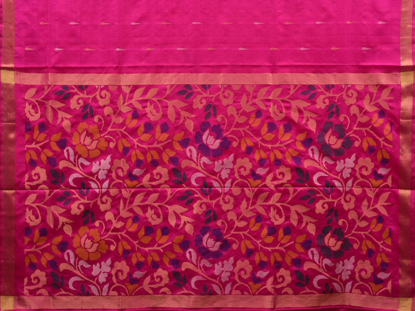 Pink Uppada Silk Handloom Saree with Rich Floral Design u1859