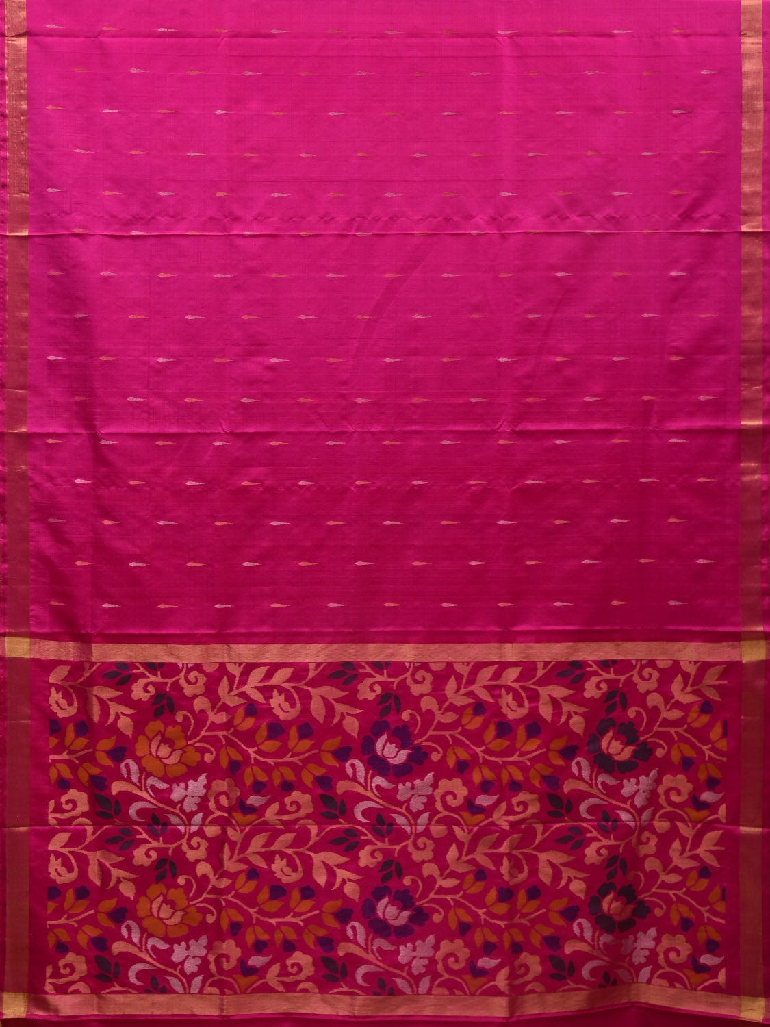 Pink Uppada Silk Handloom Saree with Rich Floral Design u1859