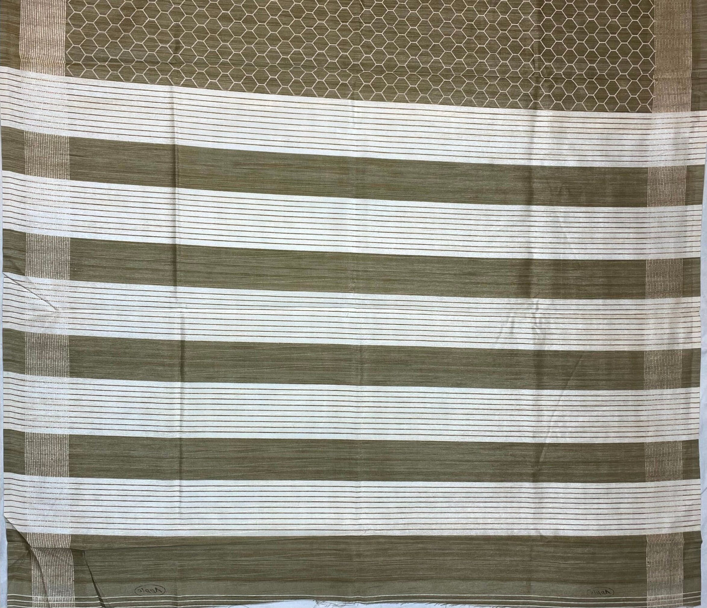 Light Olive Khadi Print with Zari Border Saree Design pr0026ai