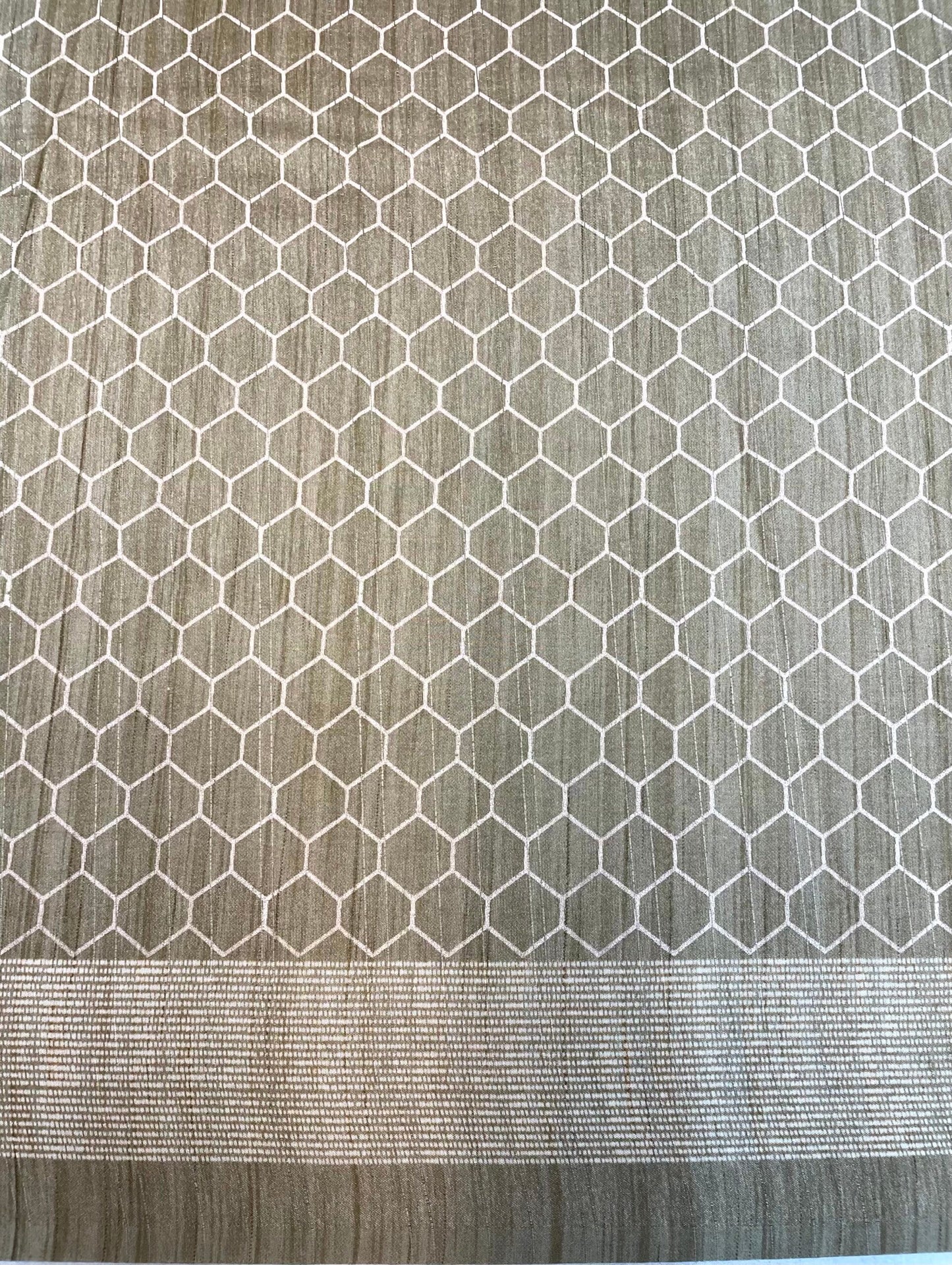 Light Olive Khadi Print with Zari Border Saree Design pr0026ai