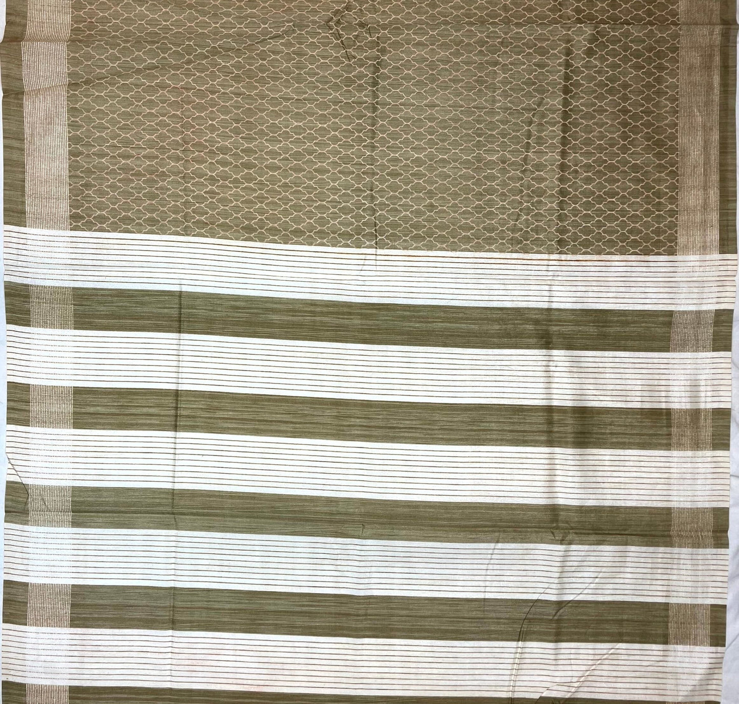 Light Olive Khadi Print with Zari Border Saree Design pr0029ai