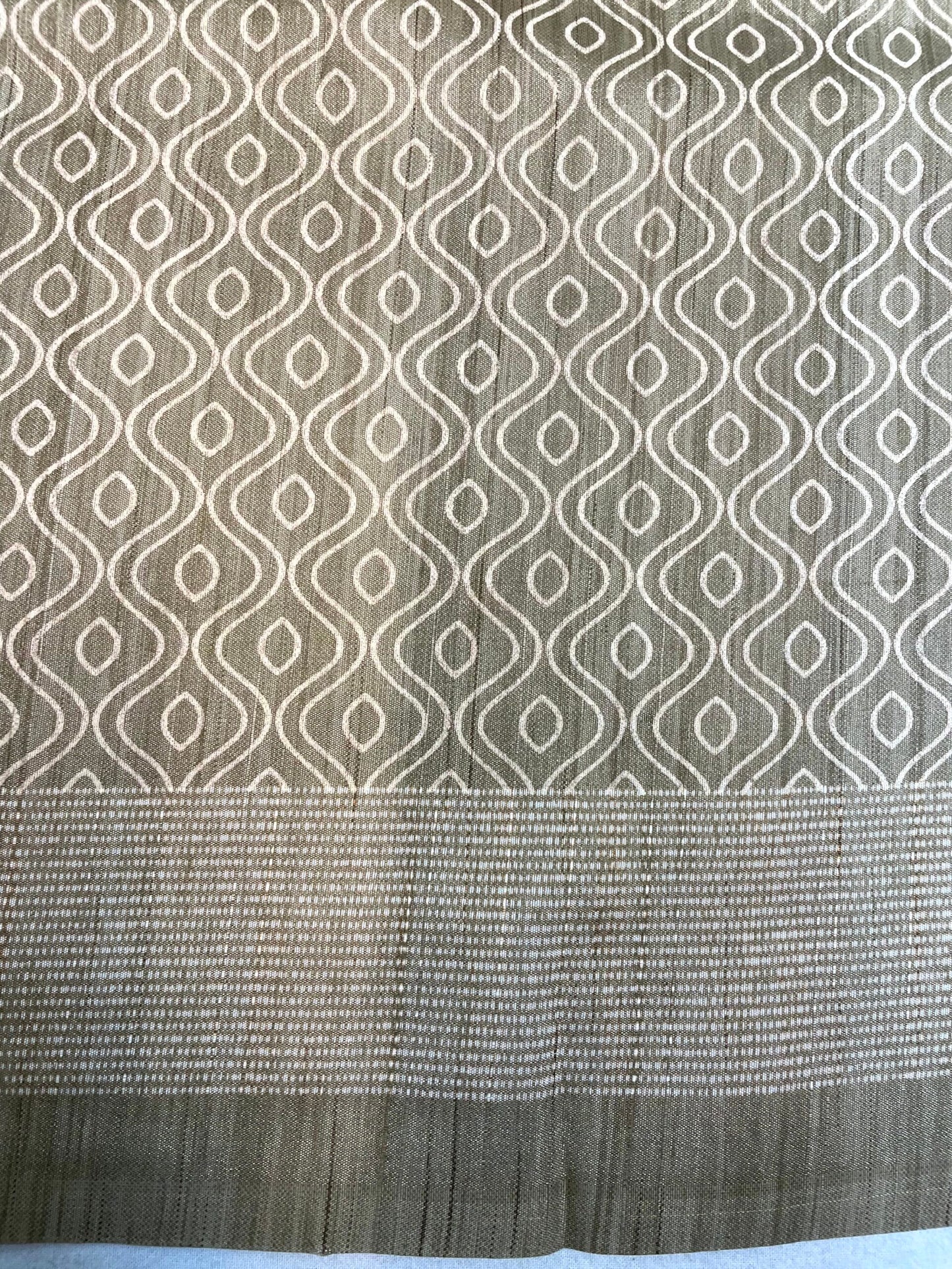 Light Olive Khadi Print with Zari Border Saree Design pr0030ai