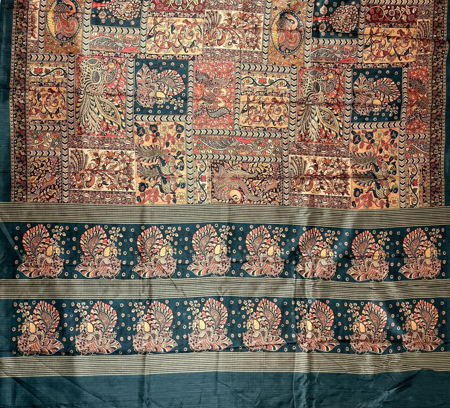 Multi Colour Digital Printed Satin Silk Saree with Birds and Floral Design pr0080ap