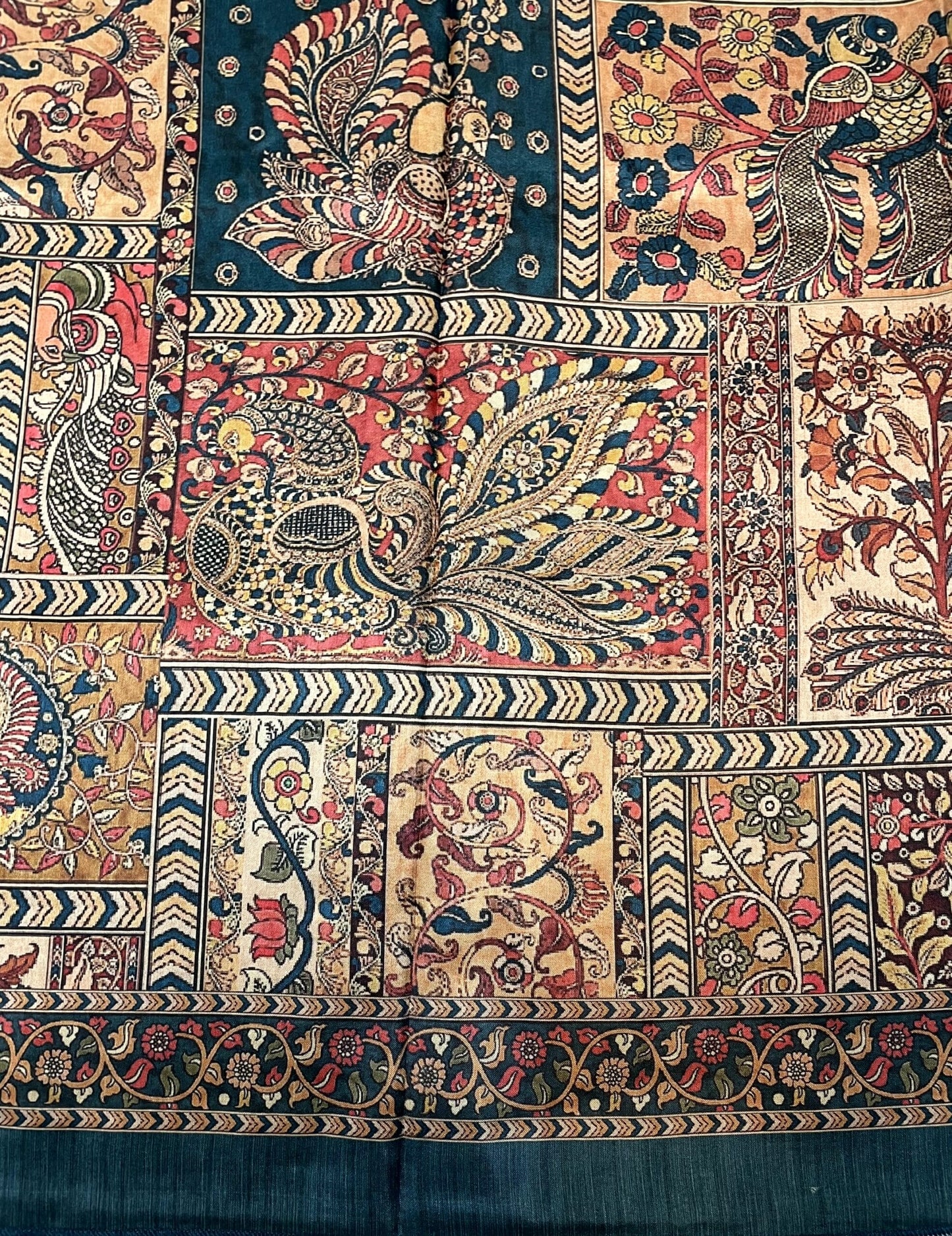 Multi Colour Digital Printed Satin Silk Saree with Birds and Floral Design pr0080ap