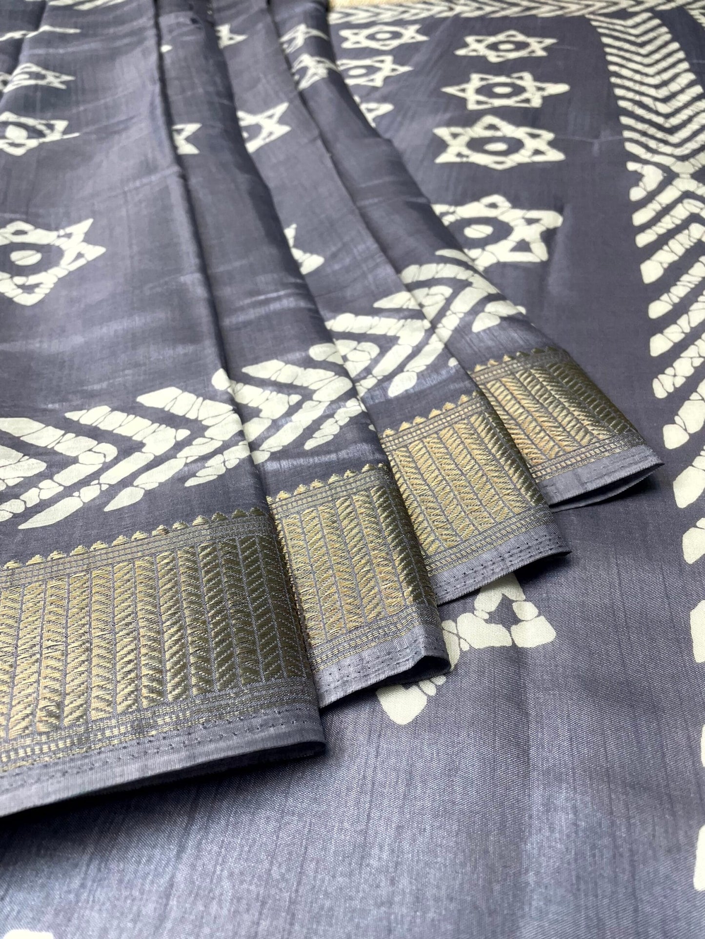 Blue Khadi Print with Zari Border and Body Pallow Design pr0086ds