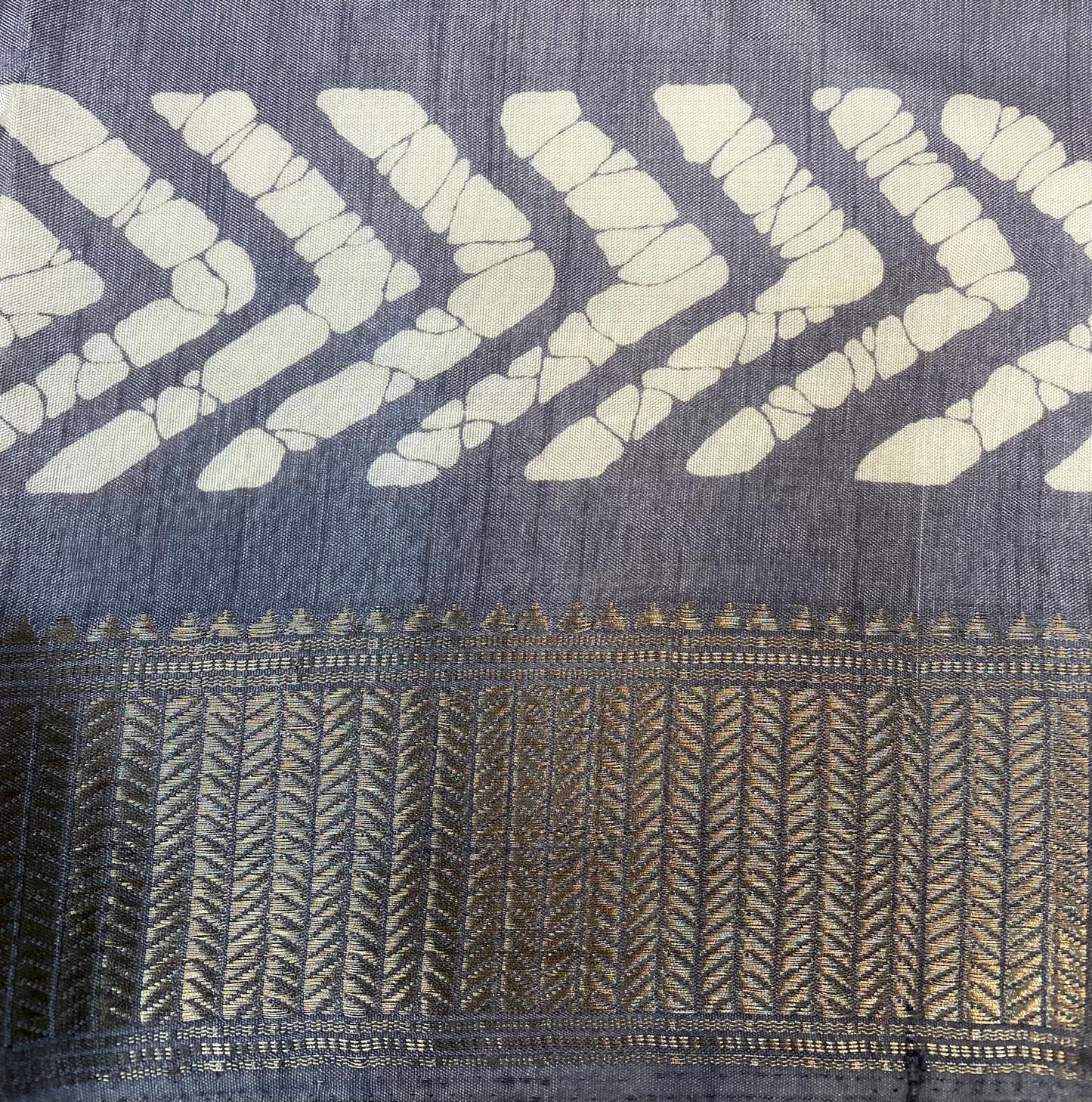 Blue Khadi Print with Zari Border and Body Pallow Design pr0086ds