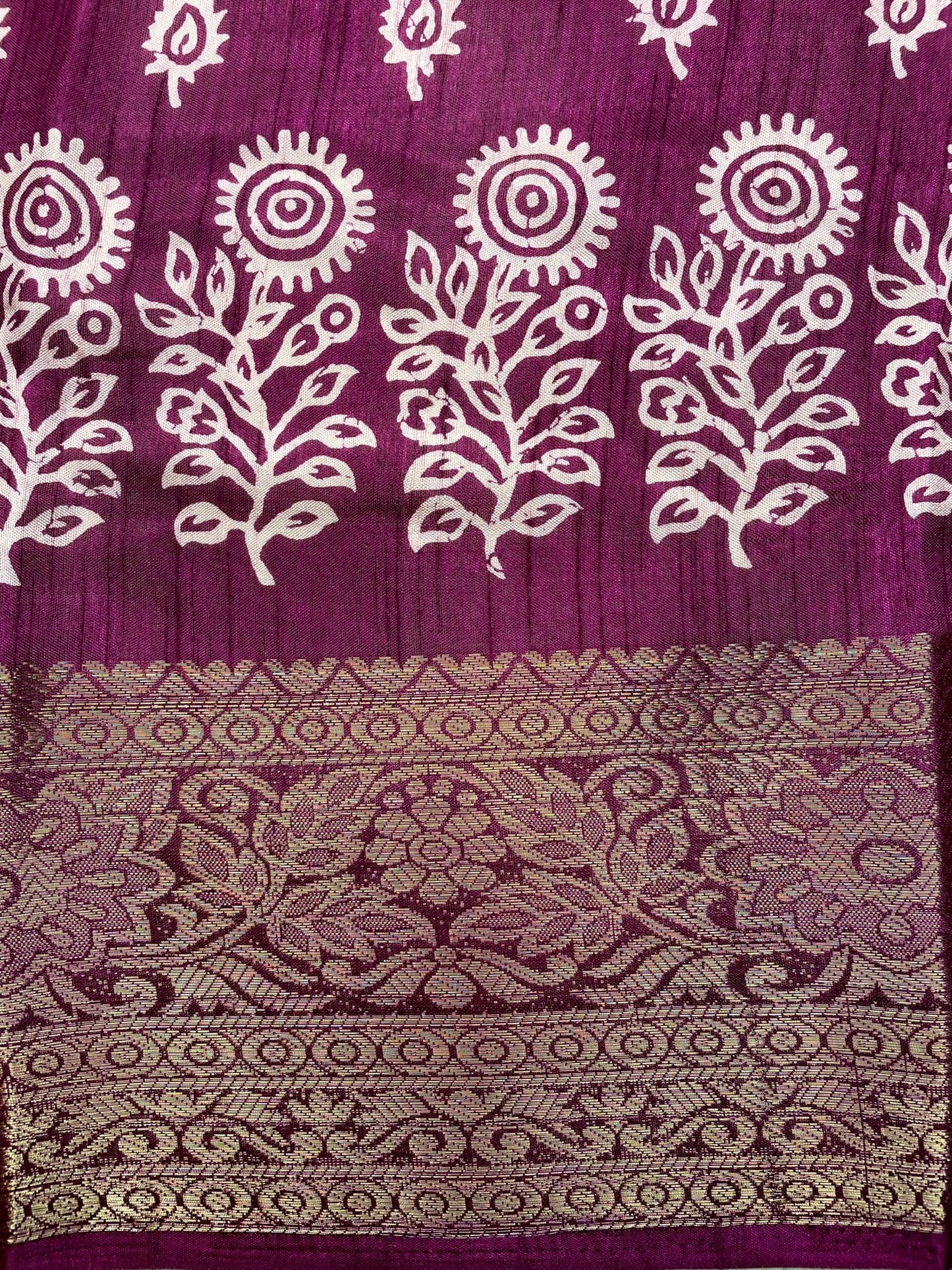 Dark Magenta Khadi Print Zari Border with Body and Pallow Design pr0090ds