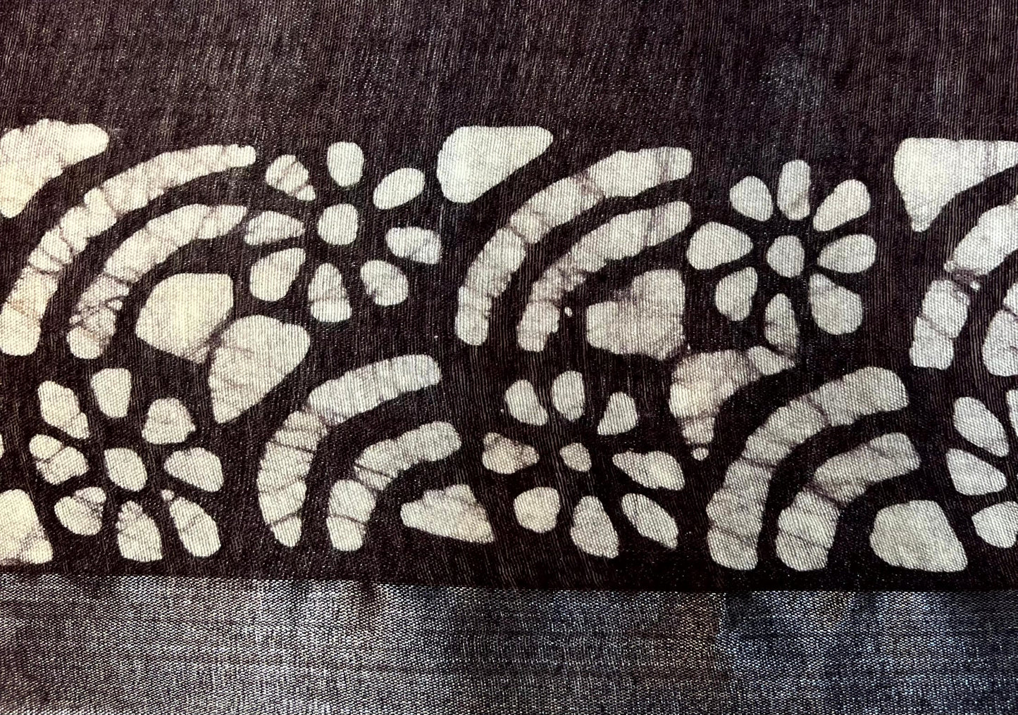 Brown Batik Printed Zari Border with Body and Pallu Design pr0118ds