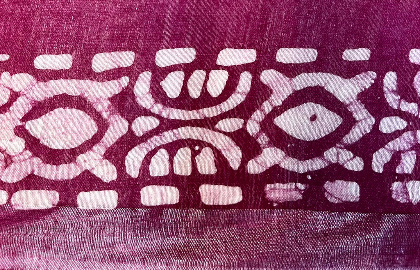 Rani pink Batik Printed Zari Border with Body and Pallu Design pr0127ds