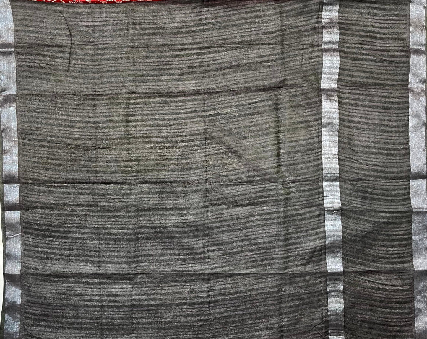 Red Viscose Silk Digital Print Zari Border with Body and Pallu Geometrical Design pr0128ds