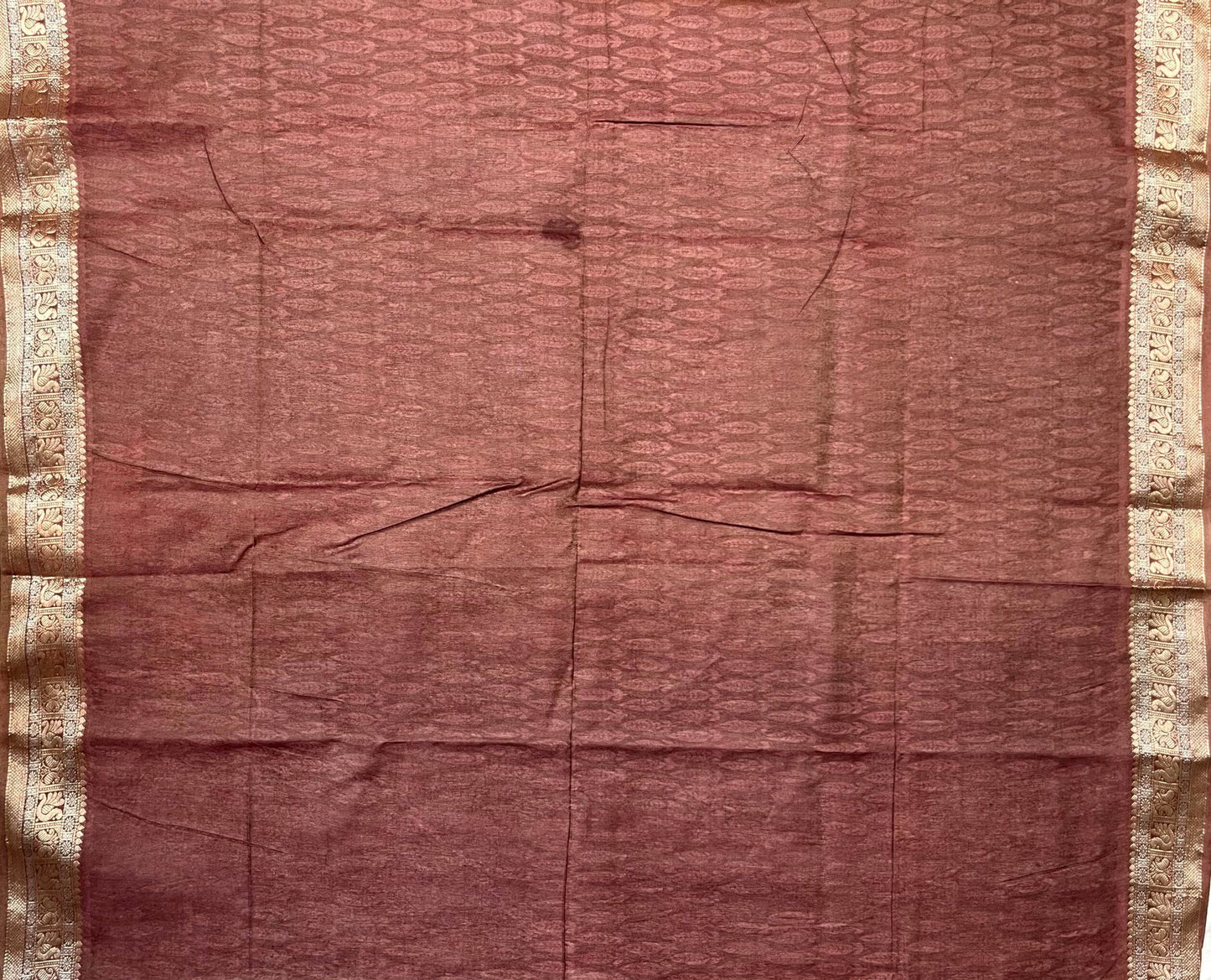 Mustard Viscose Silk Digital Print Zari Border with Body and Pallu Zig-Zag Design pr0133ds