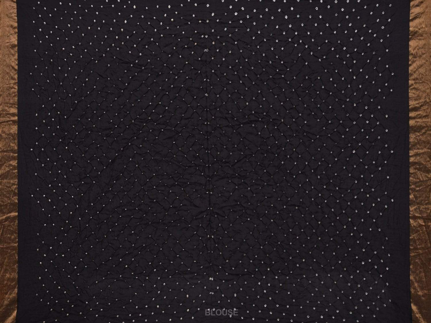 Purple and Black Bandhani Uppada Silk Handloom Saree with Grill Design bn0308