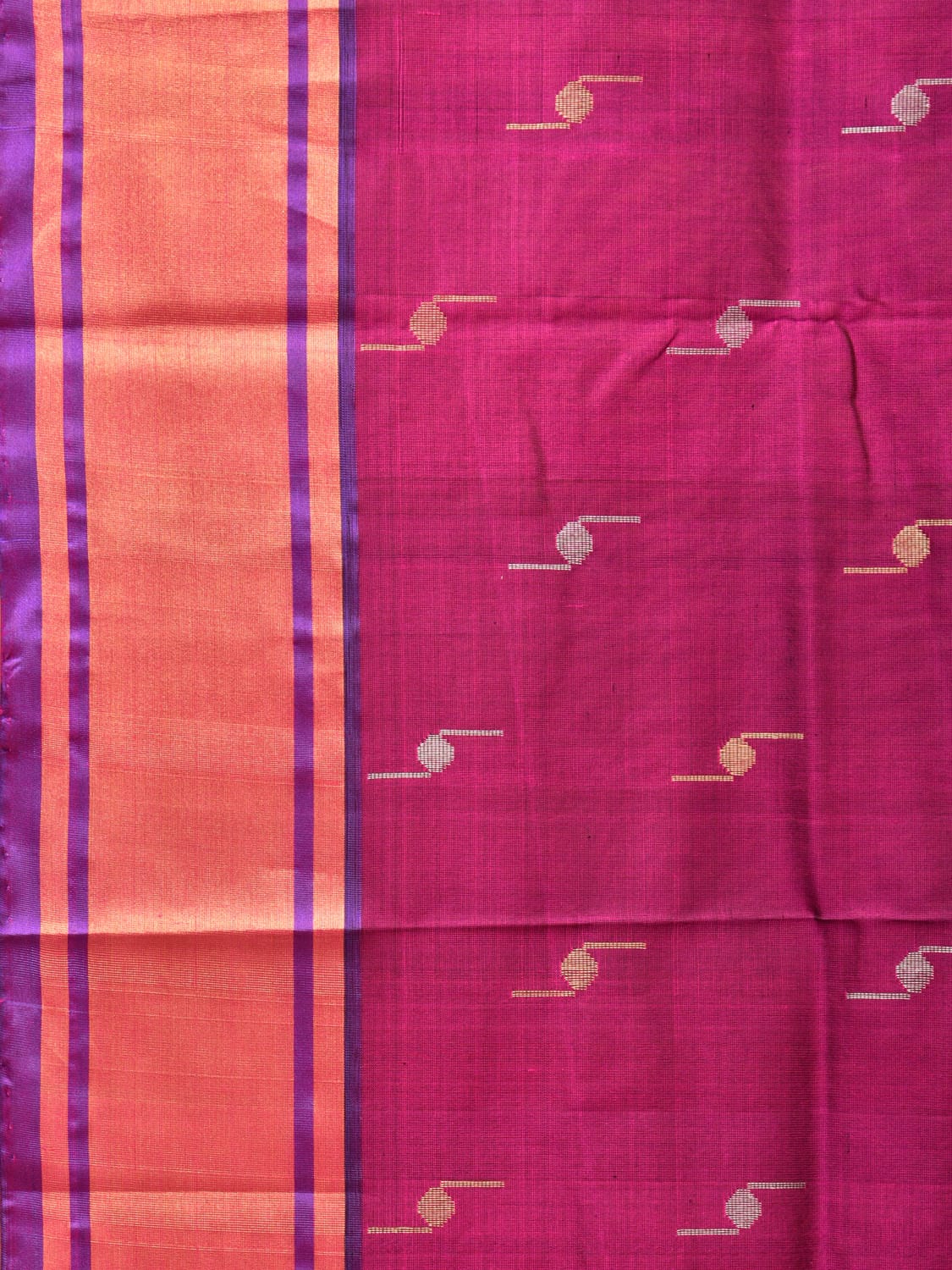 Purple and Olive Uppada Silk Handloom Saree with Buta Design u2002