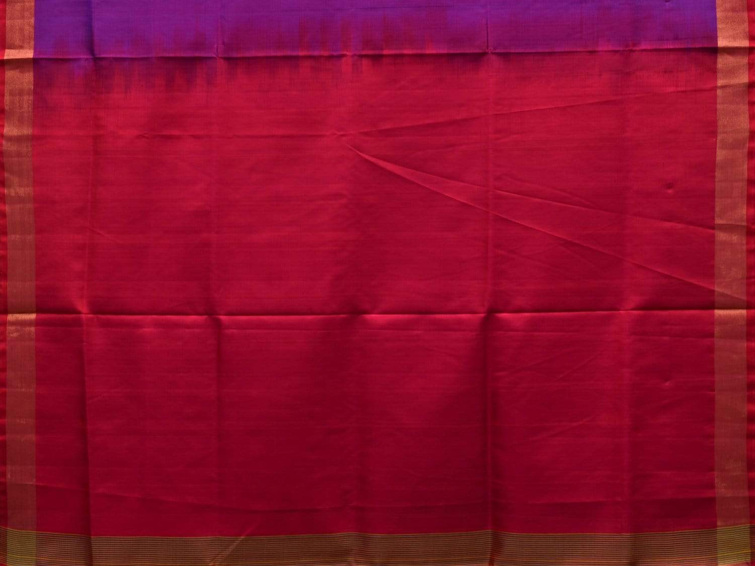 Purple and Pink Uppada Silk Handloom Plain Saree with Contrast Pallu u1791