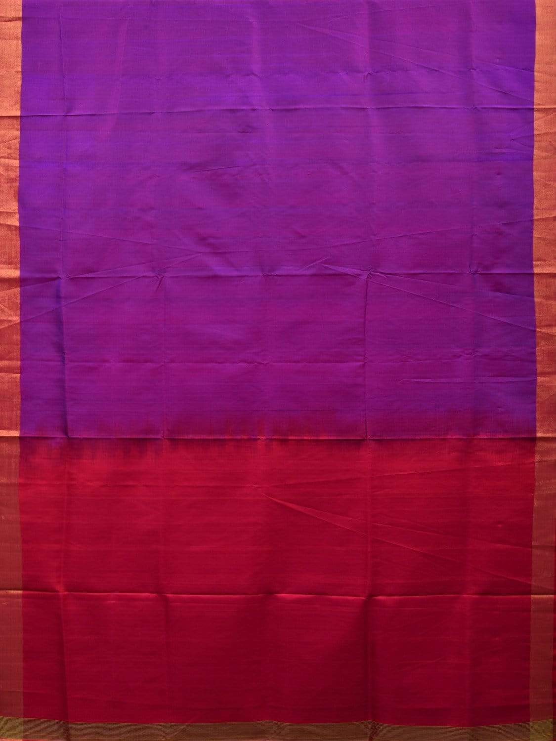 Purple and Pink Uppada Silk Handloom Plain Saree with Contrast Pallu u1791