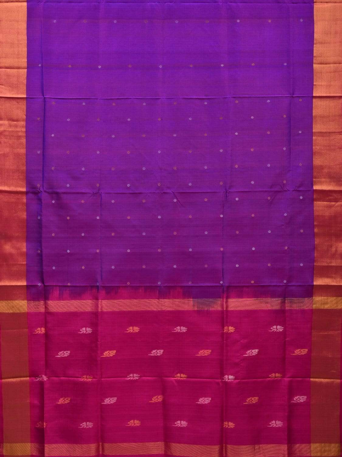 Purple and Pink Uppada Silk Handloom Saree with Buta and Contrast Pallu Design u1807