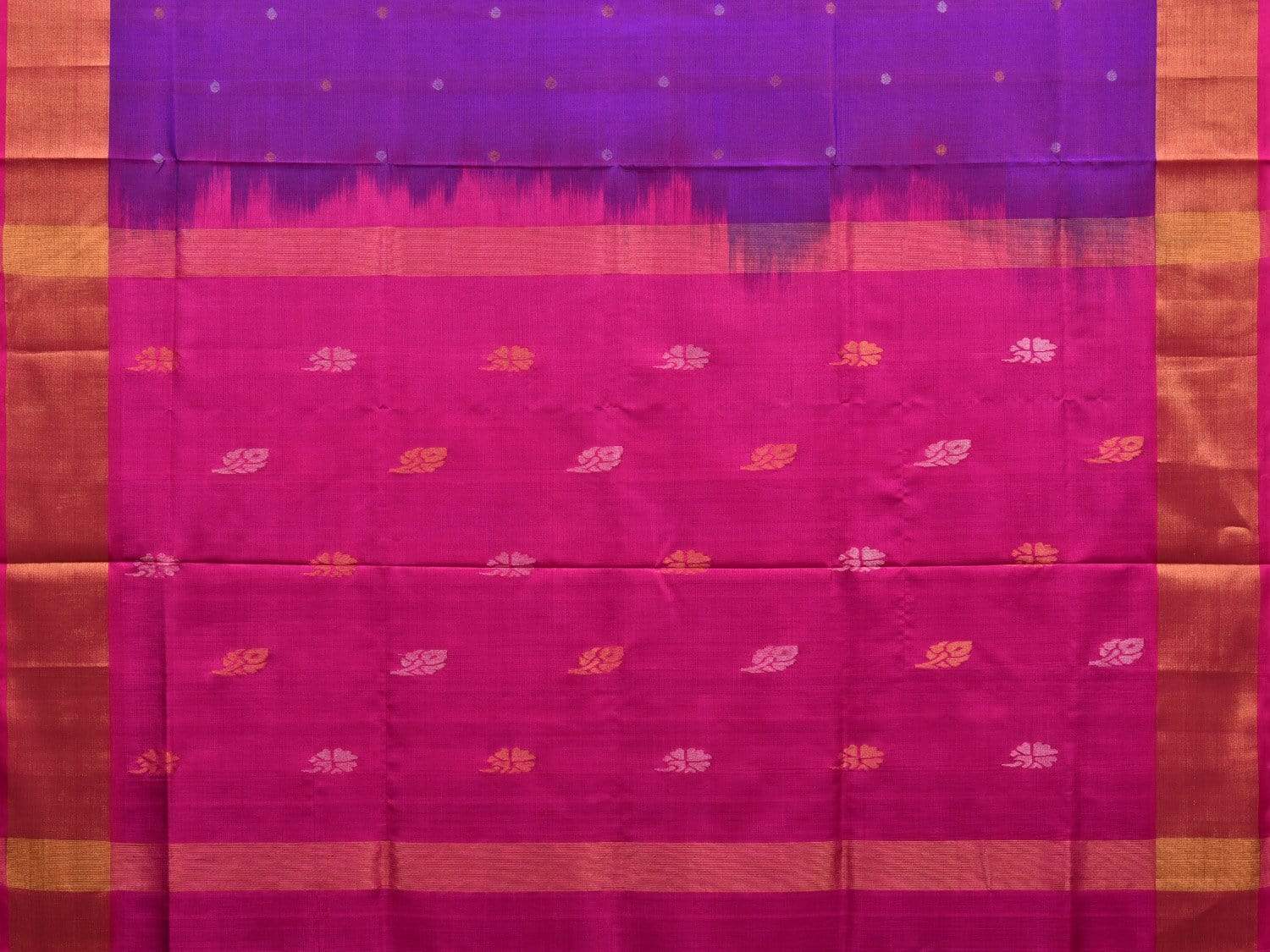 Purple and Pink Uppada Silk Handloom Saree with Buta and Contrast Pallu Design u1807