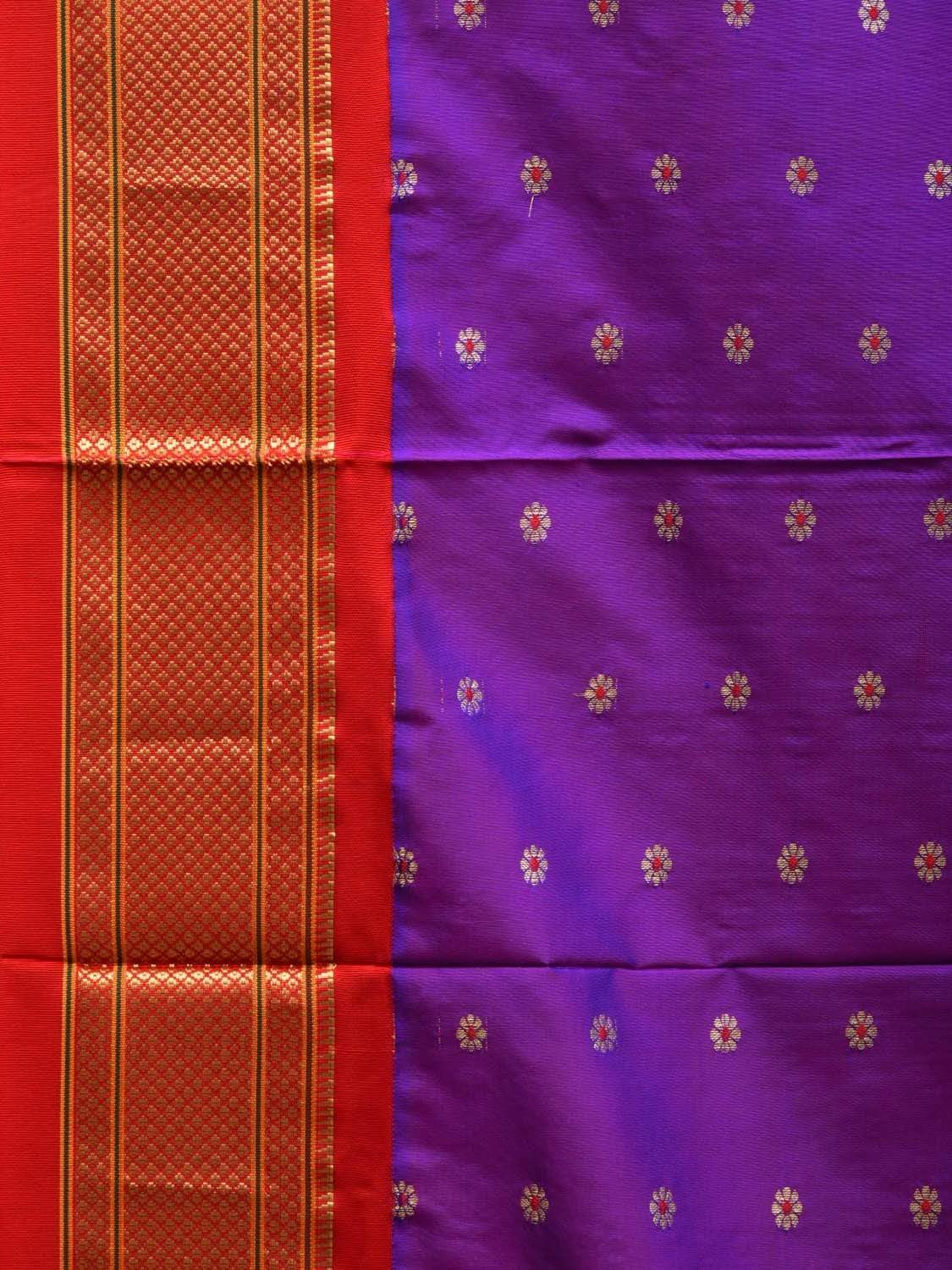 Purple and Red Paithani Silk Saree with Pallu Design p0394