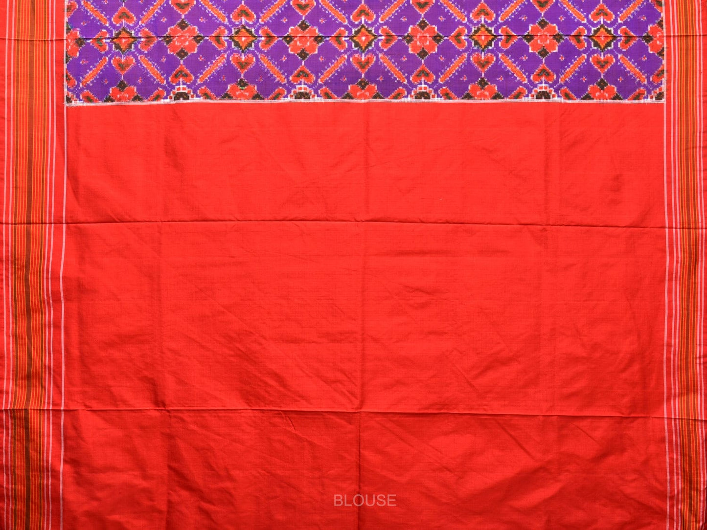 Purple and Red Pochampally Double Ikat Silk Handloom Saree with Panpatola Design i0761