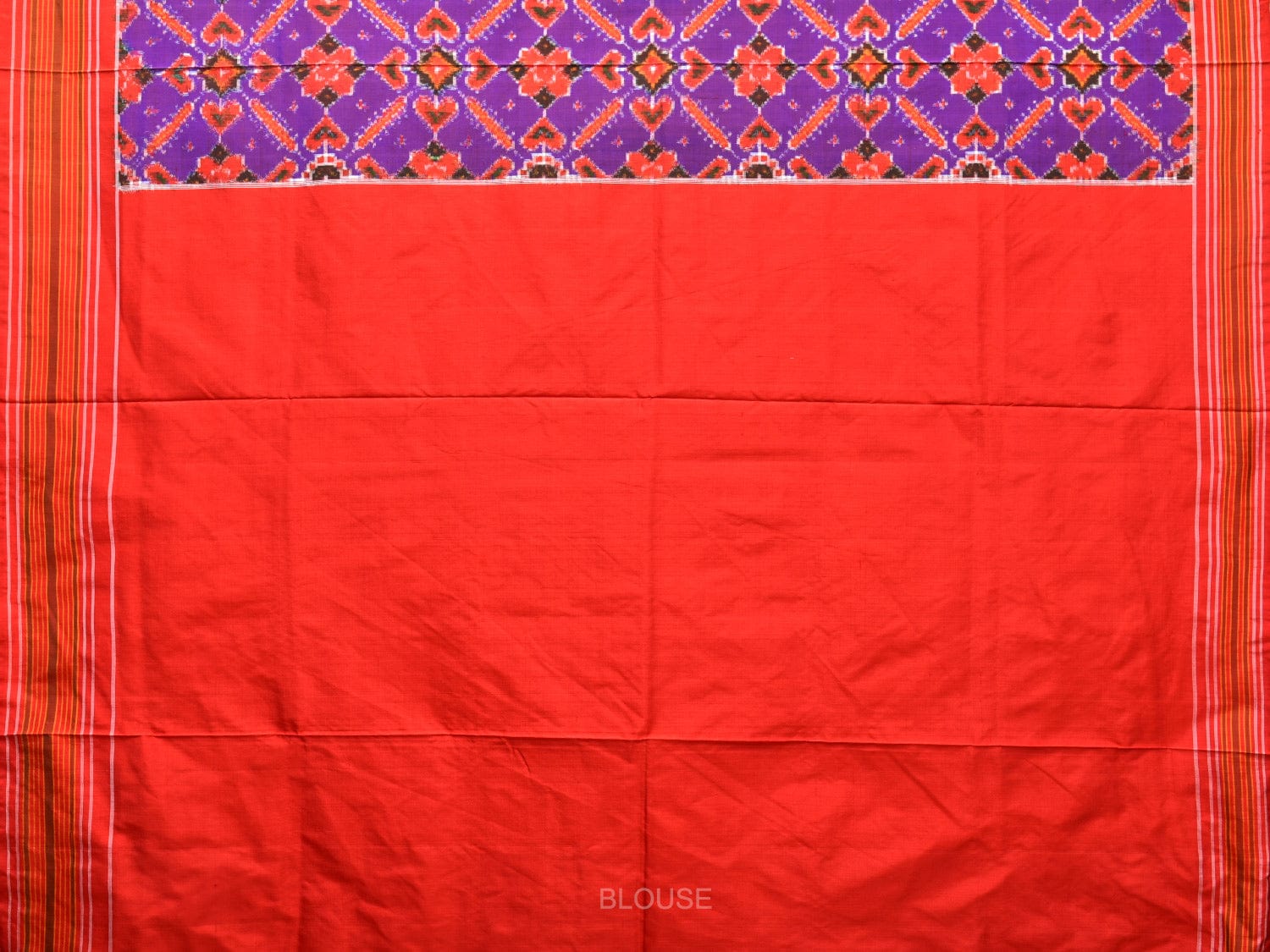 Purple and Red Pochampally Double Ikat Silk Handloom Saree with Panpatola Design i0761