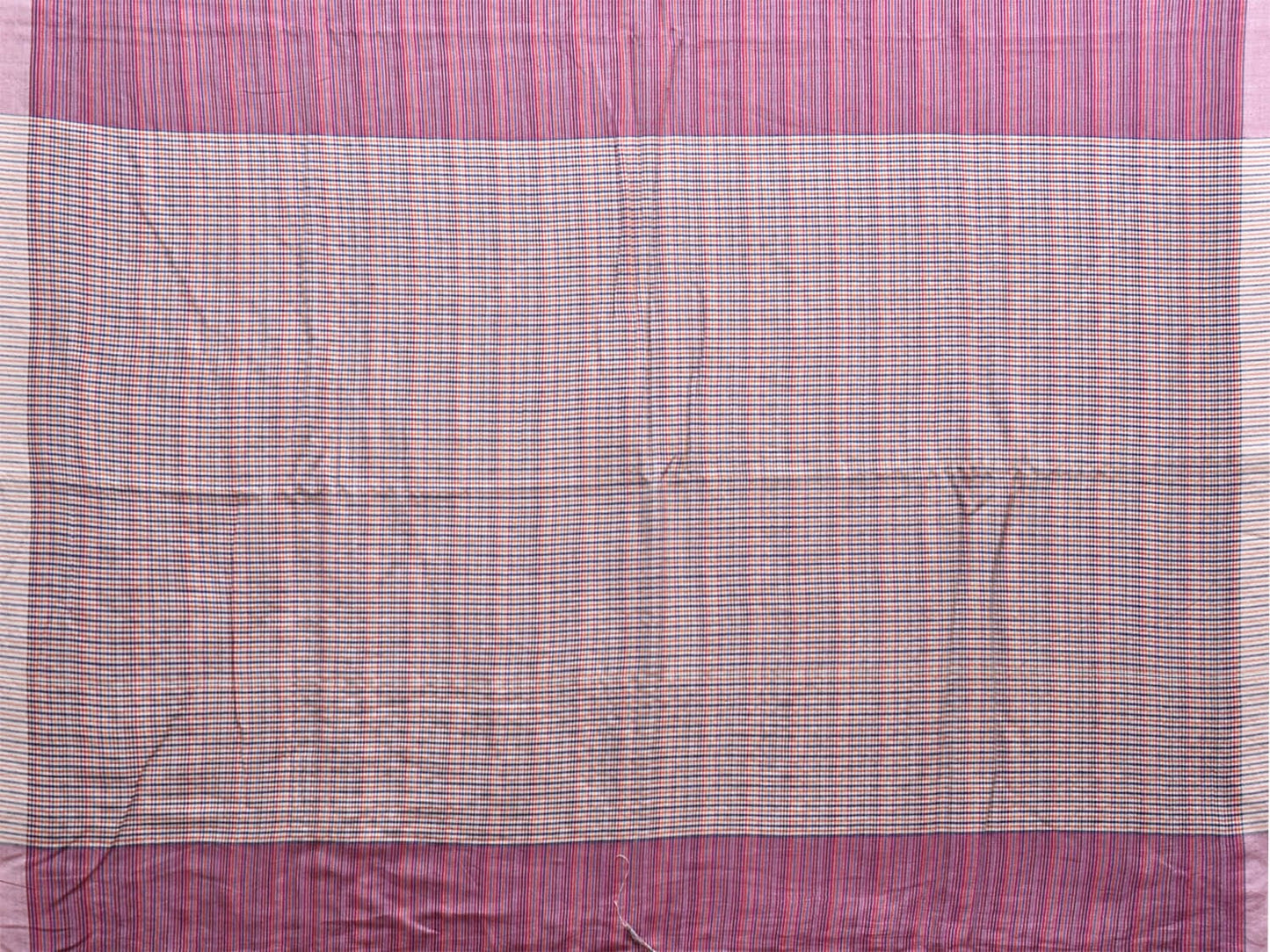 Purple and White Organic Cotton Saree with Strips Design o0572