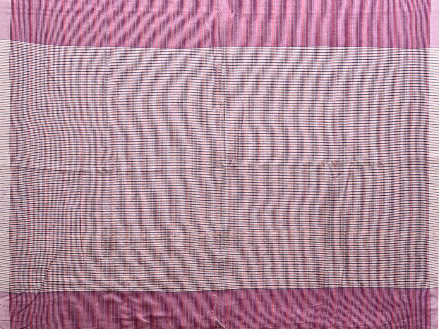 Purple and White Organic Cotton Saree with Strips Design o0572