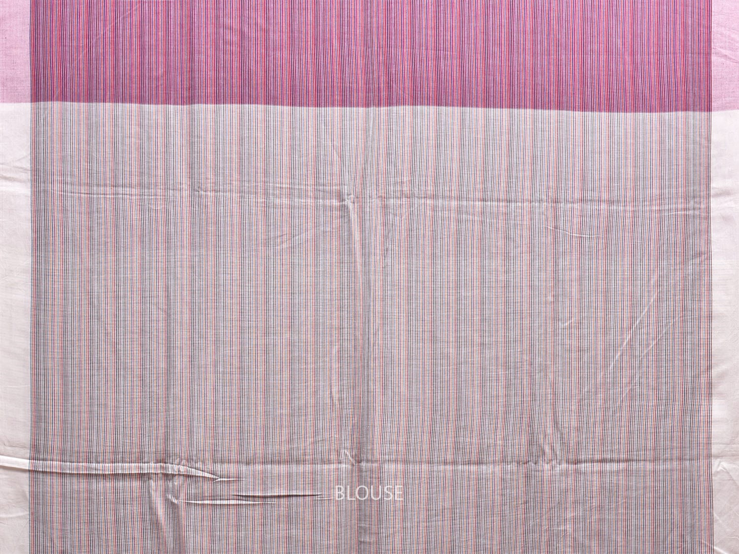 Purple and White Organic Cotton Saree with Strips Design o0572